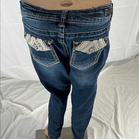 Wallflower Women's Straight Leg Jeans - Dark Blue - Picture 3 of 5